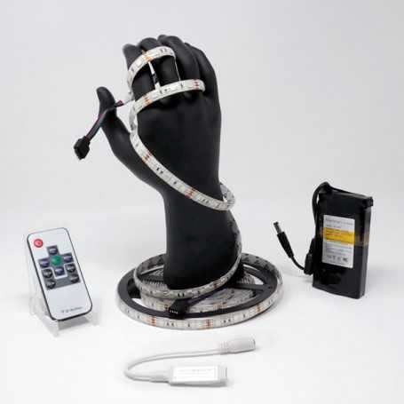 Kit ruban LED RGB 60LED/m IP65 5m mini contrôleur RF avec batterie 4200mAh