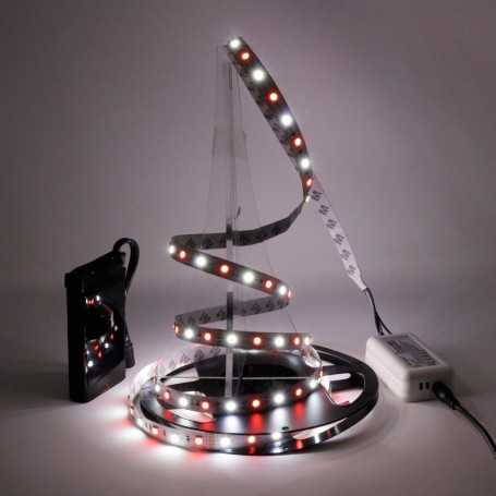Kit ruban LED RGB+W sur batterie 60LED/m 2m50 avec contrôleur RF
