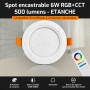 Spot LED encastrable ETANCHE connecté RGB+CCT 6W Mi-Light (MiBOXER)
