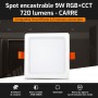 Spot LED encastrable CARRE connecté RGB+CCT 9W Mi-Light (MiBOXER)