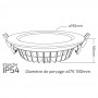 Spot LED encastrable étanche diamètre 190mm