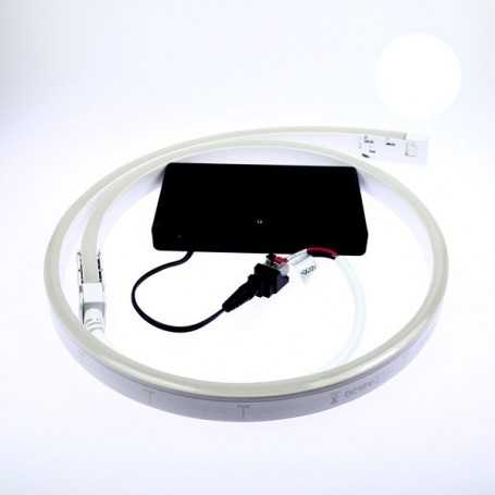 Kit led néon flex piles blanc de 1 à 5m. Nomade avec bouton on/off