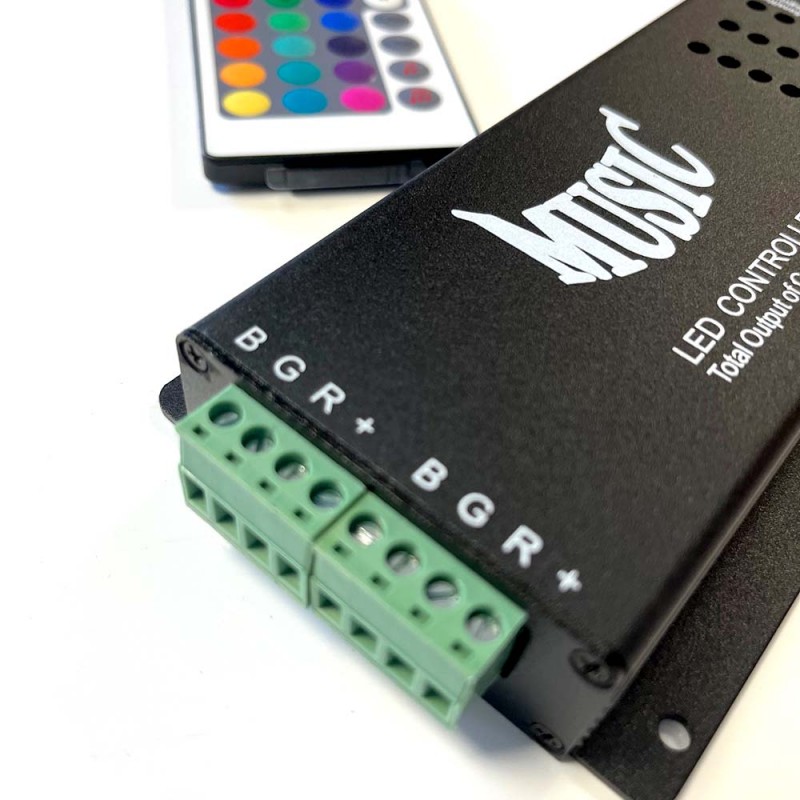 Kit contrôleur RGB RF 12/24V 12A capteur de son