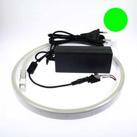 Kit 220V led néon flex slim vert complet. De 1m à 10m au choix
