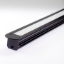 Profilé deep aluminium anodisé noir avec un diffuseur opaque et une capsule de terminaison