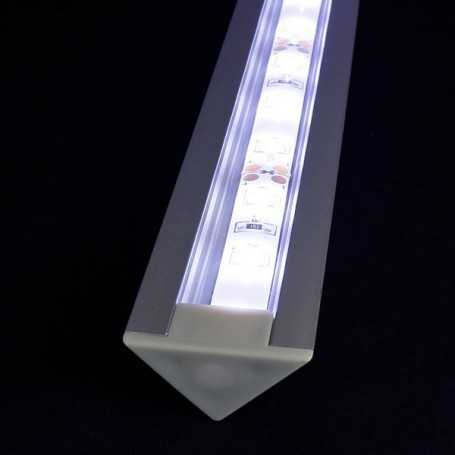 KIT profilé LED aluminium TRIO encastrable de 1m avec diffuseur transparent