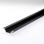 KIT profilé LED aluminium TRIO encastrable NOIR de 1m avec diffuseur givré