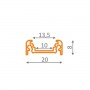 Dimensions du profilé aluminium de 1 mètre