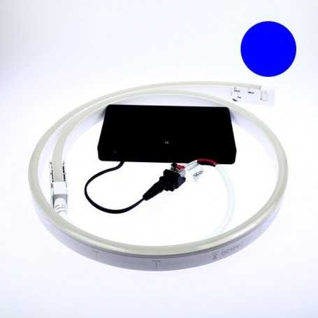 Néon LED flexible 4m bleu avec boîtier piles