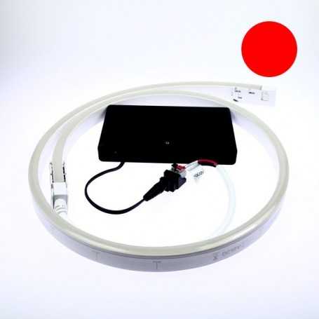 Néon LED flexible 5m rouge avec boîtier piles