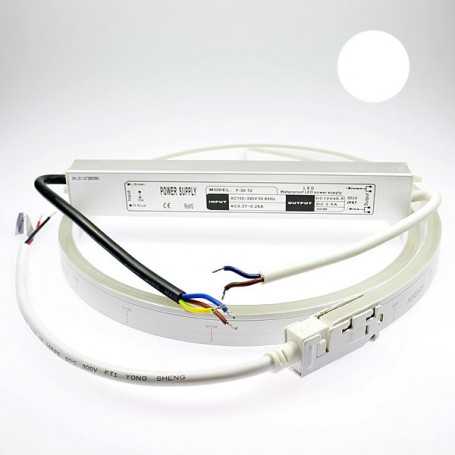 Néon LED flexible 3m blanc avec alimentation 220V étanche