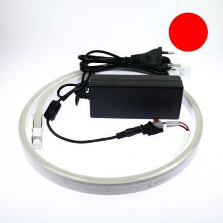 Néon LED flexible 2m rouge avec alimentation 220V