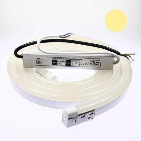 Kit néon LED bulbe blanc chaud 1m avec alimentation 220V étanche