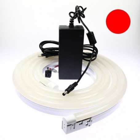 Kit néon LED bulbe rouge 10m avec alimentation 220V