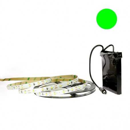 Kit bande LED verte 60LED/m IP20 2m50 avec batterie 1800mAh