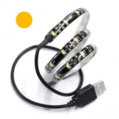 Bande LED USB tuning PC 5V orange 60LED/m étanche 50cm