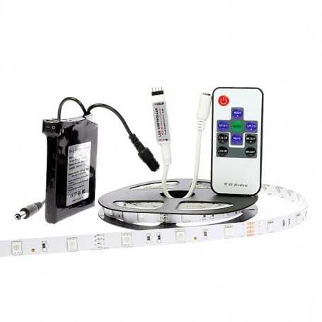 Kit ruban LED RGB 30LED/m IP20 5m mini contrôleur RF avec batterie 1800mAh