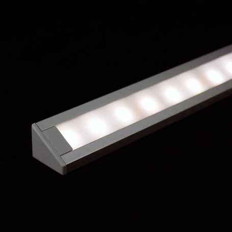 KIT profilé LED CORNER L en aluminium de 1m avec diffuseur blanc