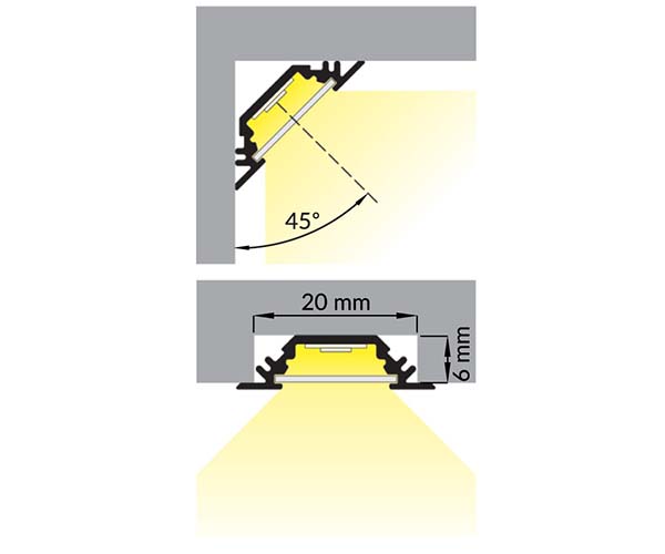 Pose du Profilé LED encastrable pour ruban LED